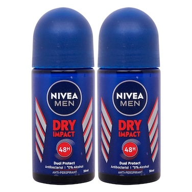 Nivea Men Dry Impact Roll-On Deodorant 50ml Pack of 2