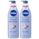 NIVEA Body Lotion for Dry Skin, Shea Smooth, Moisture Serum 48H Care, 400ml Pack of 2