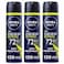 NIVEA MEN DEEP Extreme Maxx Tech Anti-Perspirant Spray 72h Black Carbon, 150ml Pack of 3
