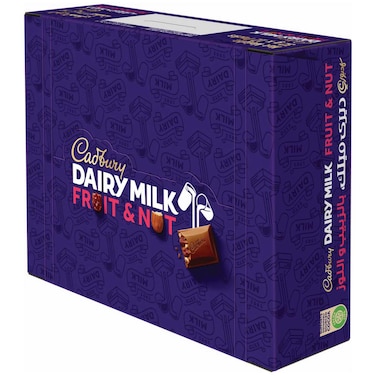 Cadbury Dairy Milk Fruit and Nut Milk Chocolate Bar, 32g, Pack of 12