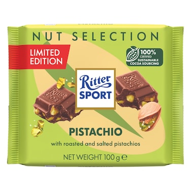 Ritter Sport Nut Selection Pistachio Chocolate Bar, 100g
