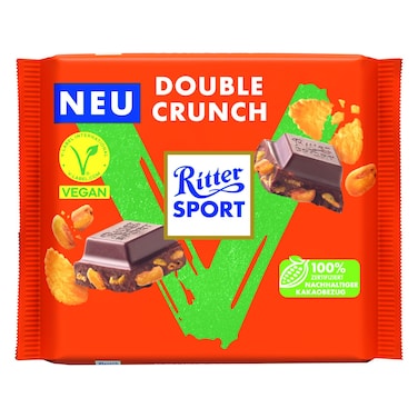 Ritter Sport Vegan Double Crunch Chocolate Bar, 100g