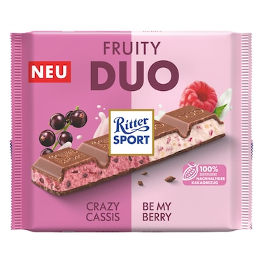 Ritter Sport Fruity Duo Crazy Cassis Be My Berry Chocolate Bar, 218g