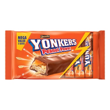 Quanta, Yonkers, Chocolate with Crunchy Peanuts, Chewy Caramel &amp; Soft Nougat, 45g Pack of 5
