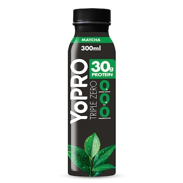 YoPro Protein Milk, Triple Zero Matcha Flavoured High Protein Milk, Fat Free Milk, 300ml