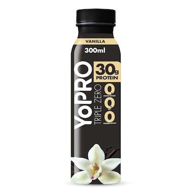 YoPro Protein Milk, Triple Zero Vanilla Flavoured High Protein Milk, Fat Free Milk, 300ml