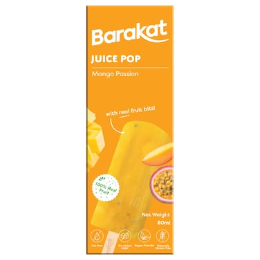 Barakat Mango Passion Fruit Juice Pop, 80ml