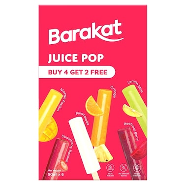Barakat Juice Pops Multipack, 50ml Pack of 6