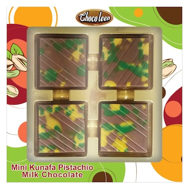 Chocoleen Mini Kunafa Pistachio Milk Chocolate, 80g