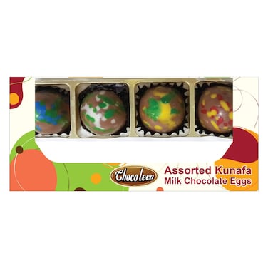 Chocoleen Assorted Kunafa Milk Chocolate Eggs, 85g
