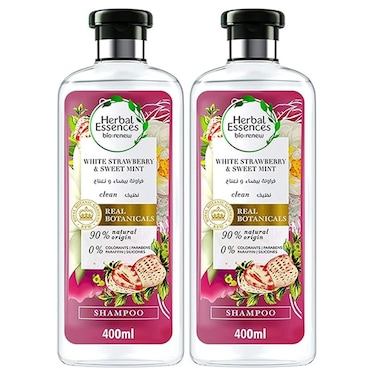 Herbal Essences White Strawberry and Sweet Mint Shampoo, 400ml Pack of 2