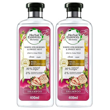 Herbal Essences White Strawberry and Sweet Mint Shampoo, 400ml Pack of 2