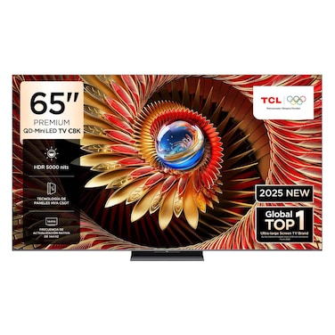 تي سي إل سي C8K 65 بوصة 4K QD تلفاز LED ذكي ميني 65C8K - أسود