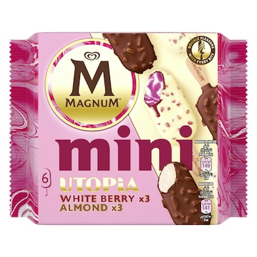 Wall's Magnum Mini Utopia White Berry and Almond Ice Cream, 338ml
