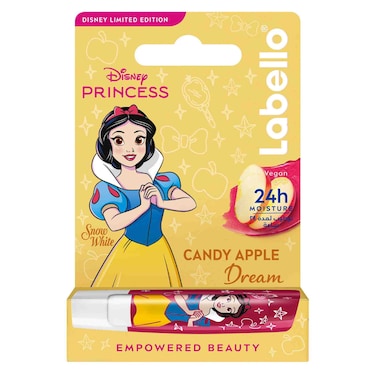 Labello Disney Princess Snow White Lip Balm for Kids, Candy Apple Flavor, 4.8g