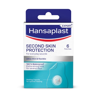 Hansaplast Second Skin Protection, Faster Healing, 100% Waterproof, 6 Patches