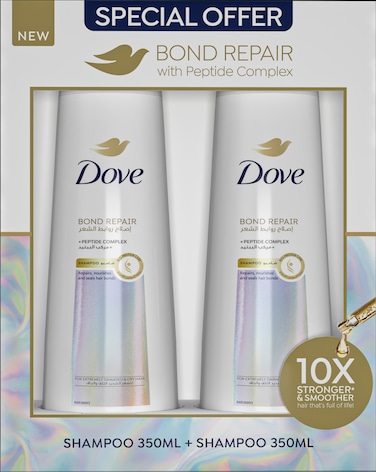 دوف شامبو لإصلاح البشرة عناية بالبروتين الحيوي 350 ملل - حزمة من 2