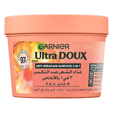 غارنييه ألترا دوكس قناع  للشعر المضاد للتكسر بخلاصة الأناناس برطمان 390 ملل
