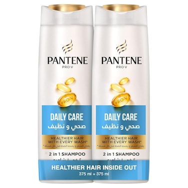 Pantene Pro-V Daily Care Shampoo, 375ml Pack of 2