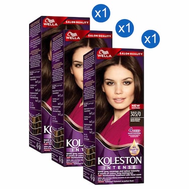 Wella Koleston Intense Hair Colour, 303/0 Dark Brown, 110ml Pack of 3