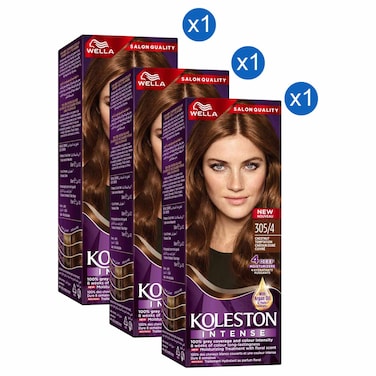 Wella Koleston Intense Hair Colour, 305/4 Chestnut Temptation, 110ml Pack of 3