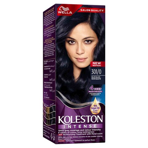 Wella Koleston Intense Hair Colour, 301/0 Blue Black, 110ml Pack of 3