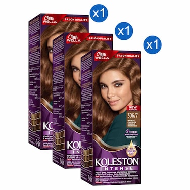 Wella Koleston Intense Hair Colour, 306/7 Magnetic Chocolate Brown, 110ml Pack of 3