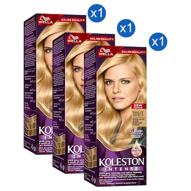 Wella Koleston Intense Hair Colour, 309/3 Power Golden Blonde, 110ml Pack of 3
