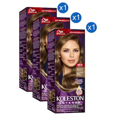 Wella Koleston Intense Hair Colour, 307/2 Matte Medium Blonde, 110ml Pack of 3