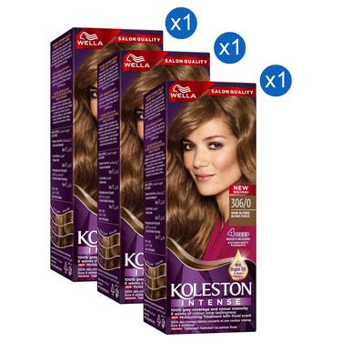 Wella Koleston Intense Hair Colour, 306/0 Dark Blonde, 110ml Pack of 3