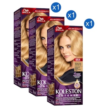 Wella Koleston Intense Hair Colour, 309/0 Extra Light Blonde, 110ml Pack of 3