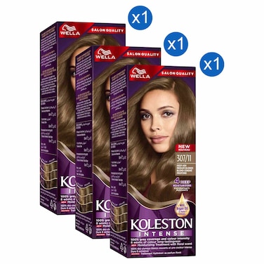 Wella Koleston Intense Hair Colour, 307/11 Deep Ash Medium Blonde, 110ml Pack of 3