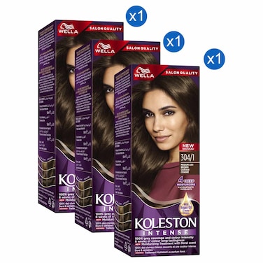 ويلا كولستون صبغة شعر المكثفة بني رمادي متوسط ​​304/1 حزمة من 3 قطع 110 ملل