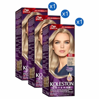 Wella Koleston Intense Hair Colour, 310/81 Ultra Light Ash Blonde, 110ml Pack of 3