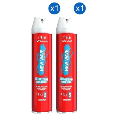 Wella New Wave Ultra Strong Hold Hairspray, 250ml Pack of 2