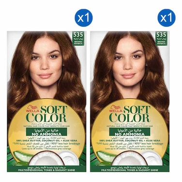 Wella Soft Colour Natural Hair Colour, 535 Brown Arabica, Pack of 2