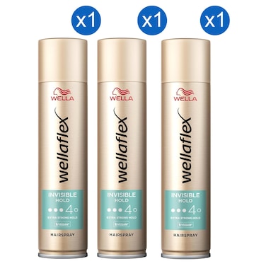 Wella Wellaflex Invisible Hold Hairspray, 400ml Pack of 3
