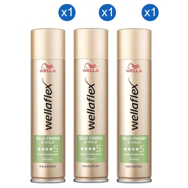 Wella Wellaflex Silk Finish and Hold Hairspray, 400ml Pack of 3