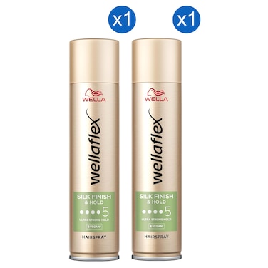 Wella Wellaflex Silk Finish and Hold Hairspray, 400ml Pack of 2
