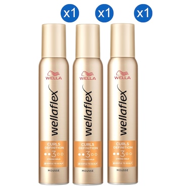 Wella Wellaflex Curls Definition Mousse, 200ml Pack of 3
