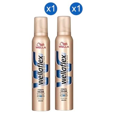 Wella Wellaflex 2 Days Volume Mousse, 200ml Pack of 2