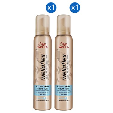 Wella Wellaflex Flexible Extra Strong Hold Mousse, 200ml Pack of 2