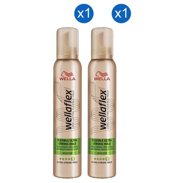 Wella Wellaflex Flexible Ultra Strong Hold Mousse, 200ml Pack of 2
