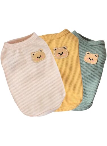 BIECWIAY Cotton Dog Shirt Summer Lightweight Pet T-Shirts Soft Breathable Stretchy Cats Dogs Tee Shirt Sleeveless Vest Dog Apparel for Medium Small Dog Clothes
