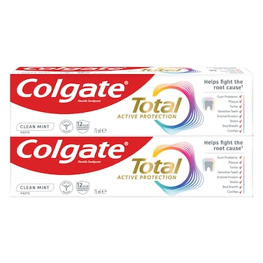 Colgate Total Active Protection Clean Mint Toothpaste, 75ml Pack of 2
