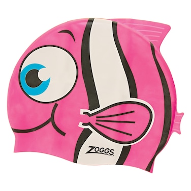 Zoggs Junior Silicone Swimming Cap, Pink Goldfish