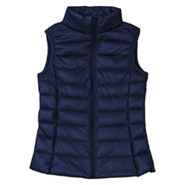 Sleeveless Basic Puff Jacket for Women, Extra Small-Double Extra Large, Navy Blue