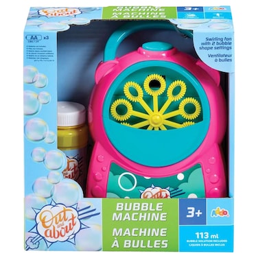 Addo Out &amp; About Bubble Machine with 2 Bubble Shope Settings, Multicolour, 113ml