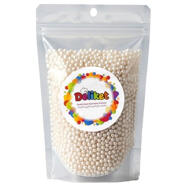Deliket White Coloured Beads, 500g