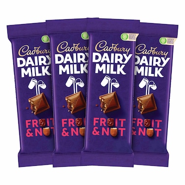 Cadbury Dairy Milk Fruit and Nut Chocolate Special Offer, 95g Pack of 4